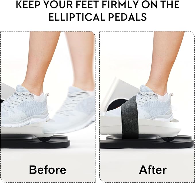 Leg Exerciser Traction Straps, Under Desk Elliptical Pedal Band for Seniors, Secure & Stability for Electric Ellipse Equipment