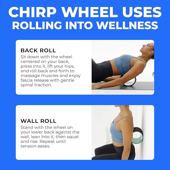 Chirp Wheel Foam Roller – Targeted Back & Neck Relief, Lumbar Spine Stretcher, Spinal Decompression Back Stretcher, Massage Roller with Density Foam for Physical Therapy, Supports 500lbs, 10-Inch Mint