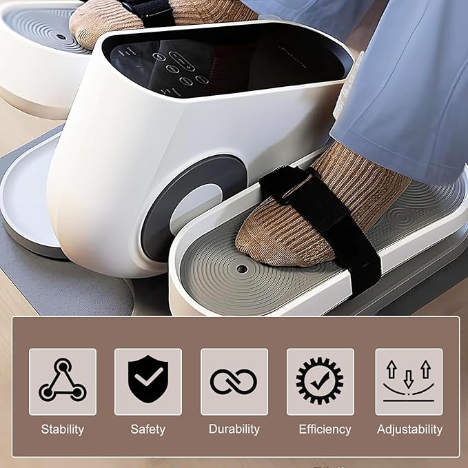 Leg Exerciser Traction Straps, Under Desk Elliptical Pedal Band for Seniors, Secure & Stability for Electric Ellipse Equipment