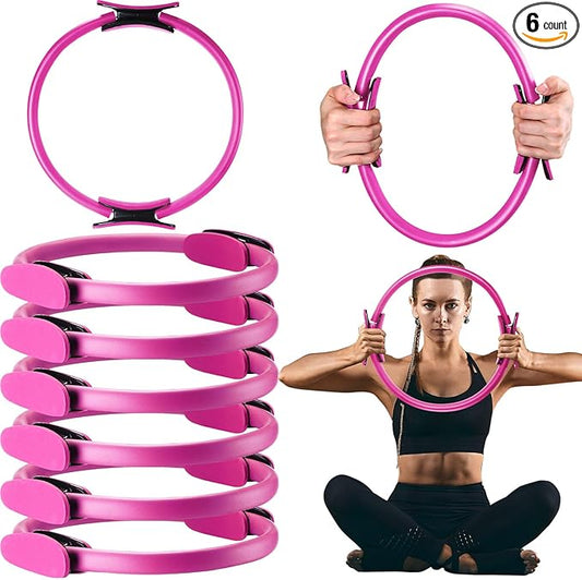 Syhood Pilates Ring 11. 81 Inch Pilates Circle Yoga Ring Magic Lightweight Flexible Workout Equipment for Fitness Physical Therapy Resistance Exercise Arms Legs