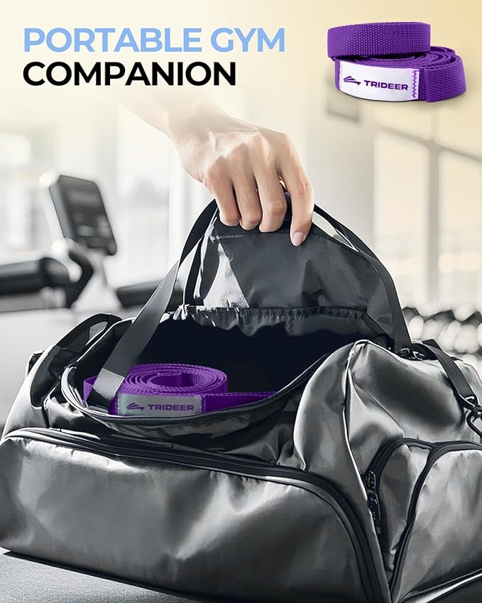 Trideer Stretching Strap Yoga Strap for Physical Therapy, 10 Loops Yoga Straps for Stretching, Non-Elastic Stretch Strap for Pilates, Exercise, Stretch Band for Women & Men