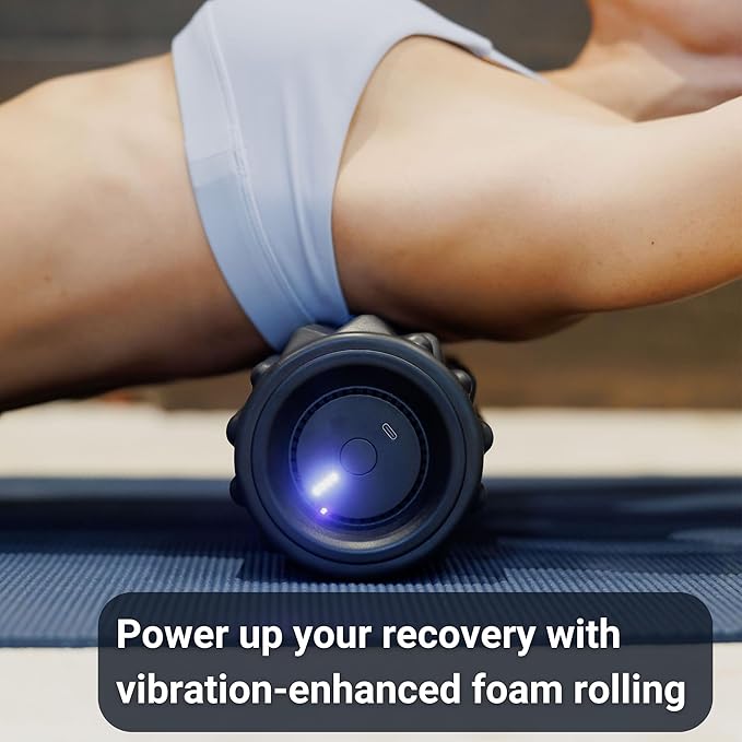 VibePro Flow Vibrating Foam Roller - 5-Mode Vibrating Massage Roller for Muscles Deep Tissue, Recovery, & Pain Relief - High-Intensity Electric Foam Roller for Back, Legs & Shoulders - Rechargeable