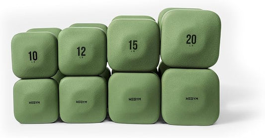 WeGym SafeGrip Dumbbells, Anti-Slip, Anti-Roll, Thick Handles, Free Weights, Square Dumbbells for Secure Workouts at Home, Weightlifting, and Personal Training