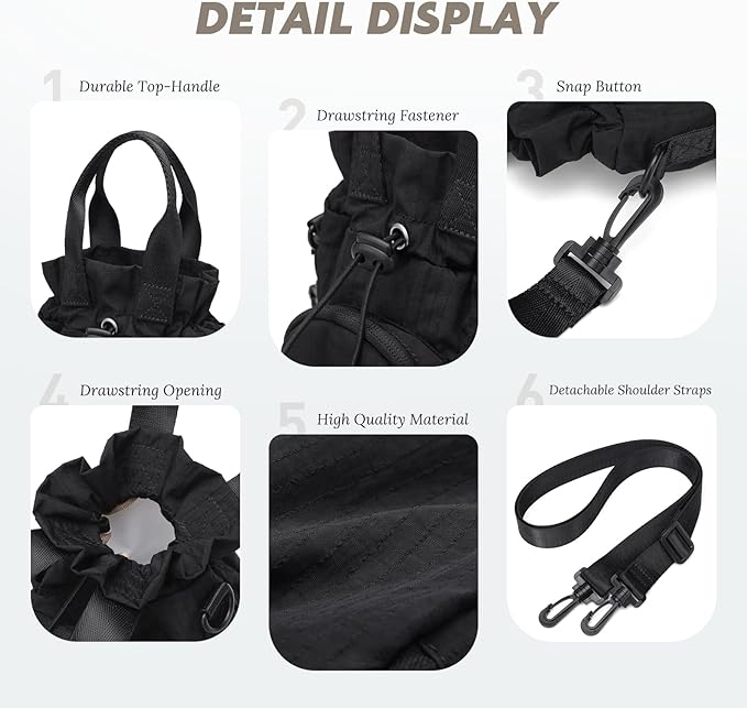 Large Water Bottle Bag for 32/40/42//64oz Water Bottle,Casual Drawstring Crossbody Water Cup Bag