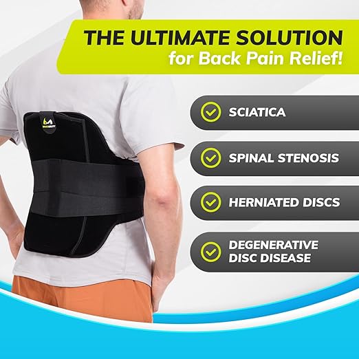 BraceAbility LSO Back Brace for Herniated, Degenerative & Bulging Disc Pain Relief, Sciatica, Spine Stenosis | Medical Lumbar Support Device for Post Surgery & Fractures with Hot/Cold Therapy (2XL)