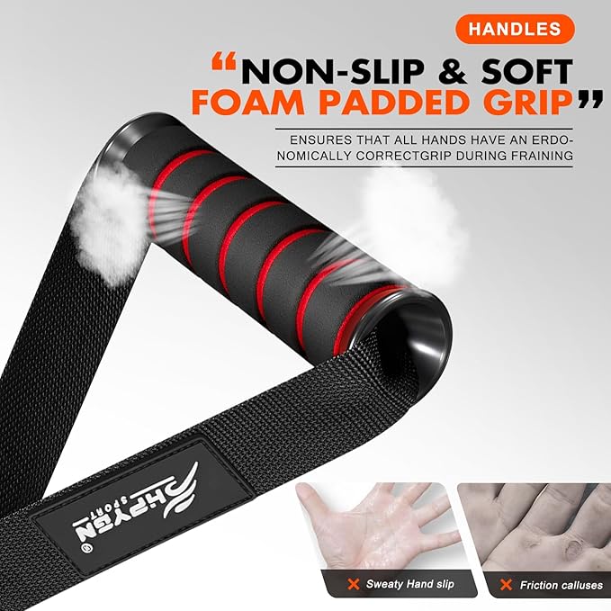 HPYGN Exercise Handle, Replacement Fitness Equipment for Pilates, Yoga, Strength Trainer, Pull Down Home Gym Red, Grey, Blue Working Out Handle