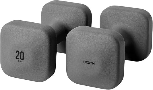 WeGym SafeGrip Dumbbells, Anti-Slip, Anti-Roll, Thick Handles, Free Weights, Square Dumbbells for Secure Workouts at Home, Weightlifting, and Personal Training