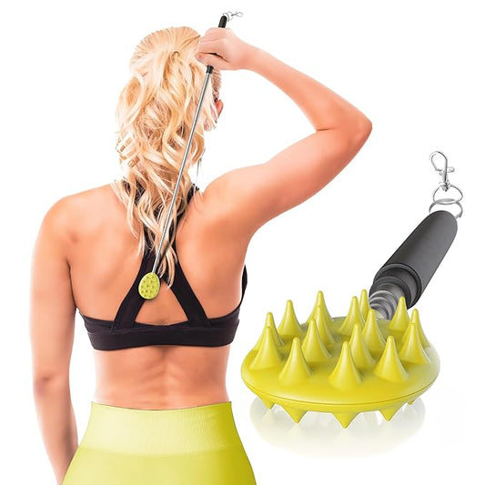 Cactus Scratcher Extendable Keychain Back Scratcher - 16" Long Stick Double Sided Retractable Scratching Tool for Hand, Neck, Head, and Body - Universal Gift for Family, Pets, and Friends, Red