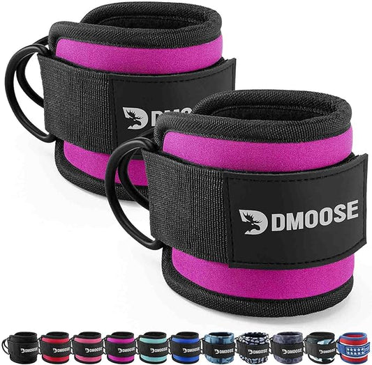 DMoose Ankle Strap for Cable Machine - One Size Fit with Premium Padding, Workout Kickback Ankle Cuffs, Ankle Bands for Working Out, Booty Workouts, Leg Extension, Hip Abductors & Lower Body Exercises