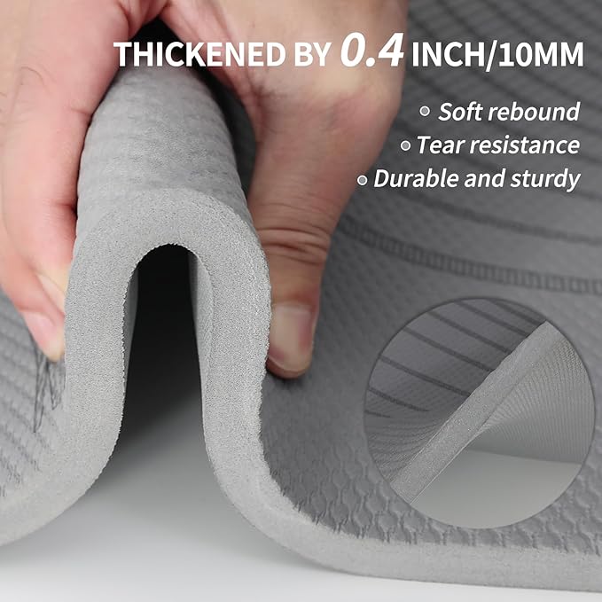 Large Yoga Mat-72’x36’x0.4’ Extra Width ＆ Thick,Comfortable,Non-Slip Exercise Mat-Works Great on All Floor for Stretching,Yoga Studio,Gym or Home Workouts