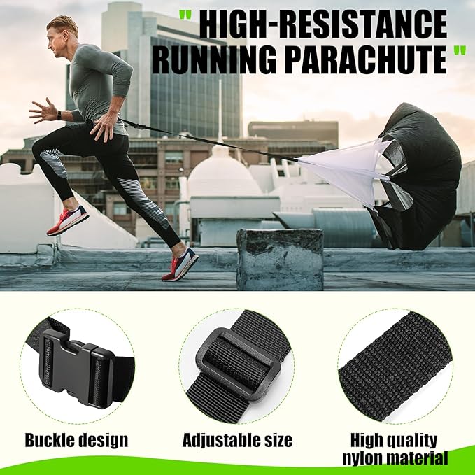 Agility Ladder, Soccer Speed Training Equipment, Football Practise Set with 20ft Ladder, 12 Cones, 4 Adjustable Hurdles, Jump Rope, Parachute, for Basketball, Football, Kids, Youth, Adults