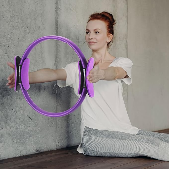 Syhood Pilates Ring 11. 81 Inch Pilates Circle Yoga Ring Magic Lightweight Flexible Workout Equipment for Fitness Physical Therapy Resistance Exercise Arms Legs