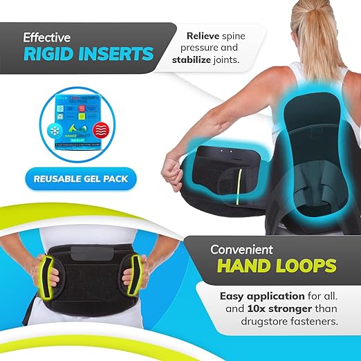 BraceAbility LSO Back Brace for Herniated, Degenerative & Bulging Disc Pain Relief, Sciatica, Spine Stenosis | Medical Lumbar Support Device for Post Surgery & Fractures with Hot/Cold Therapy (L)