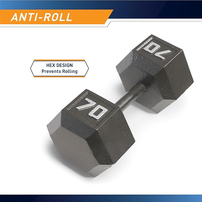 Marcy Cast Iron Hex Dumbbells Collection - Available size from 3-lb to 100-lb, SOLD INDIVIDUALLY