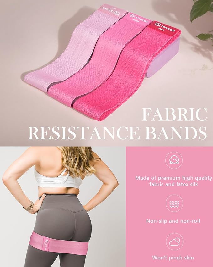 LIONSCOOL Pilates Ring Set – 14" Anti-Deformation Magic Circle with Padded Handles, Mini Ball, Resistance Bands, Guide & Bag