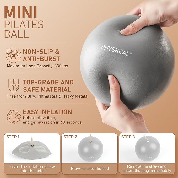 Pilates Kit, 15-Inch Pilates Ring with 1x Core Ball, 3X Resistant Loops and 2X Flex Bands, Home Pilates on Mat Essential Kit