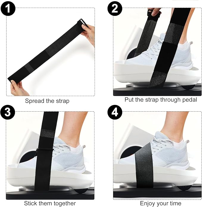 Leg Exerciser Traction Straps, Under Desk Elliptical Pedal Band for Seniors, Secure & Stability for Electric Ellipse Equipment
