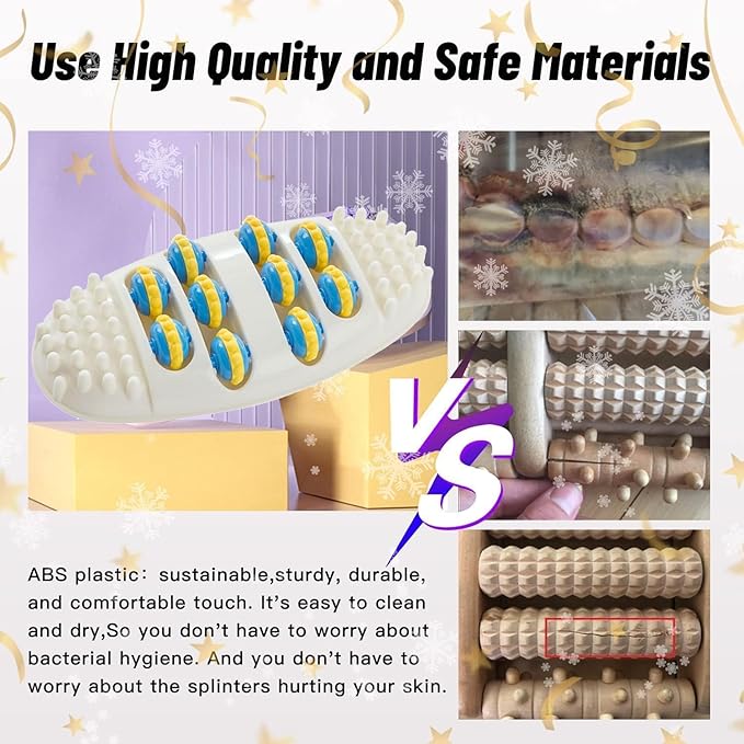 2025 New Foot Massager Roller for Plantar Fasciitis Relief, Dual Foot Acupressure Therapy for Pain Relief, Stress Relief and Improved Circulation, Portable Reflexology Tool for Home and Office Use