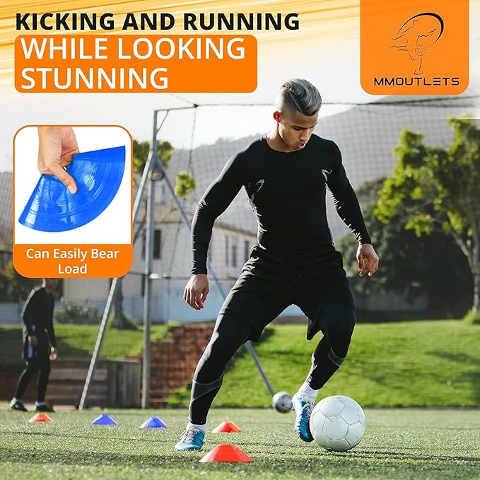 75/50/25 Pack, Pro-Grade Soccer Training Cones Set, Durable Agility Soccer Cones with Carry Bag & Strap Holder Ideal for Sports Training, Football, Soccer, Basketball- Trusted by Coaches & Athletes