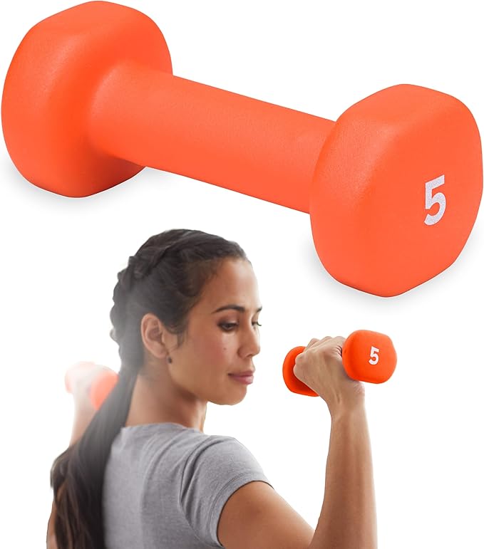 Gaiam Dumbbell Hand Weight (Sold in Singles) - Neoprene Coated Exercise & Fitness Dumbbell for Home Gym Equipment Workouts Strength Training Free Weights for Women, Men