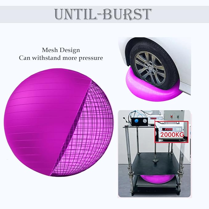 Soft Exercise Ball, Anti-Burst Yoga Ball Chair Supports 2200lbs, Stability Swiss Ball w/Pump for Pregnancy Birthing, Excersize, Workout, Fitness, Balance, Gym, Physio, Abs (Office & Home & School)