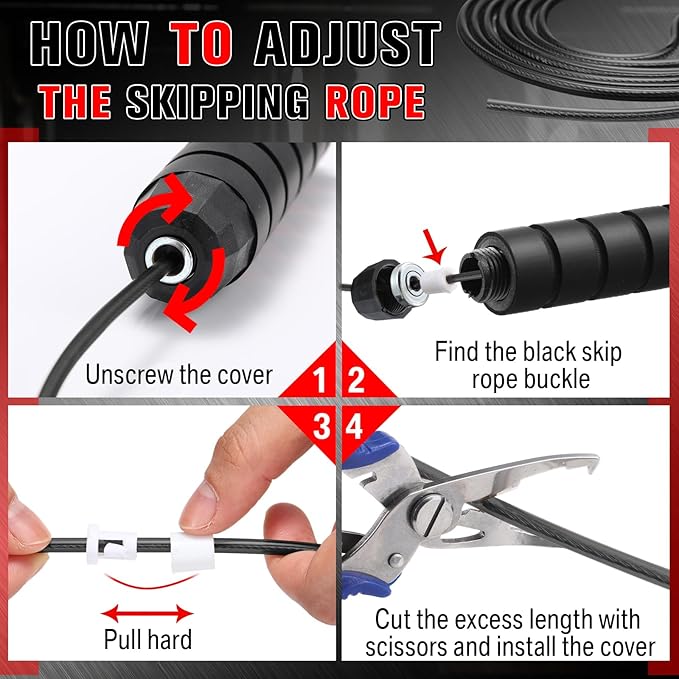 Junkin 12 Pieces Jump Ropes for Fitness with Ball Bearings Speed Jumping Adjustable Skipping Rope with Foam Handles Exercise Jump for Men Women Cardio Training