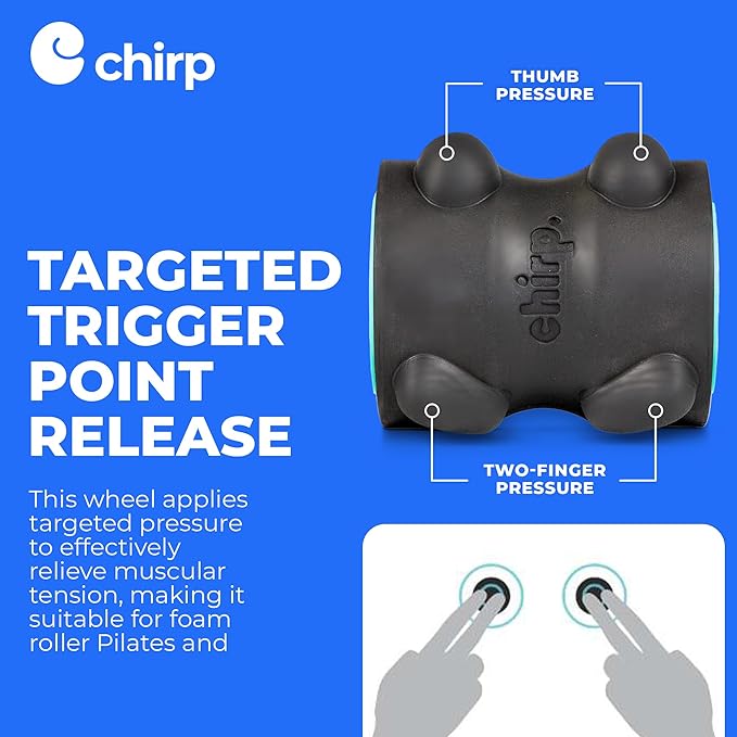 Chirp Wheel XR Massage Roller for Neck & Headache Relief – Rejuvenate Body, Spinal Care & Tension Through Thumb Pressure Release | High-Density Foam for Physical Therapy, 500lbs Capacity, 4" Mint