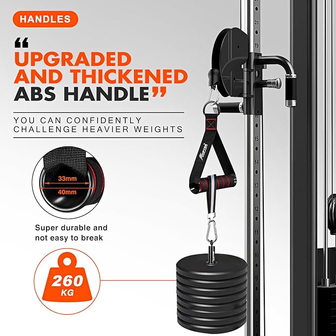 HPYGN Exercise Handle, Replacement Fitness Equipment for Pilates, Yoga, Strength Trainer, Pull Down Home Gym Red, Grey, Blue Working Out Handle