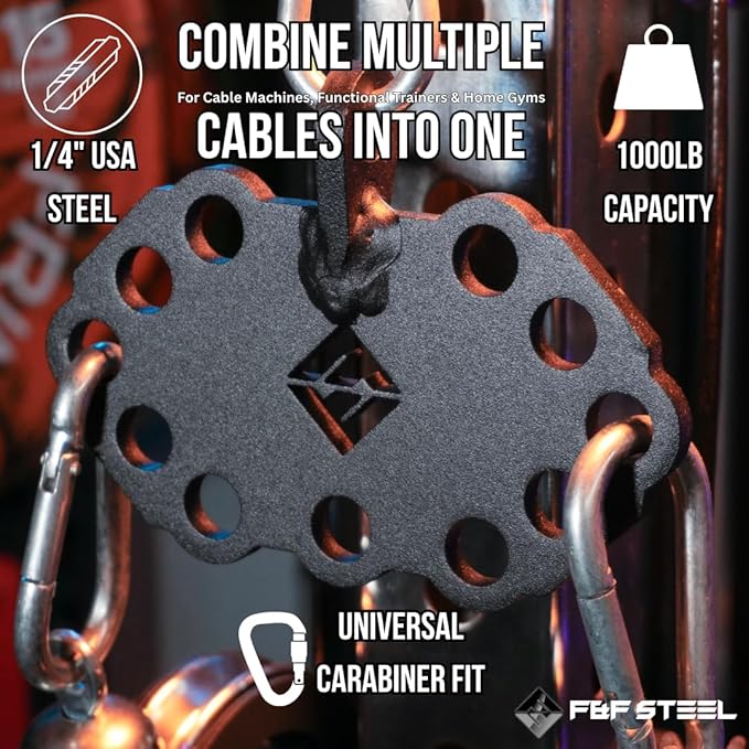 F&F STEEL Multi-Link - Cable Machine Attachment for Pulley Systems - Combine Multiple Cables in One