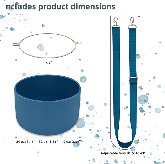 Silicone Boot Set for Owala Water Bottle 24 oz, 32 oz, 40 oz - Includes Non-Slip Sleeve, Shoulder Strap & Handle Strap, Perfect Owala Accessories, Fits Owala Tumbler, Owala FreeSip, Candy Coated