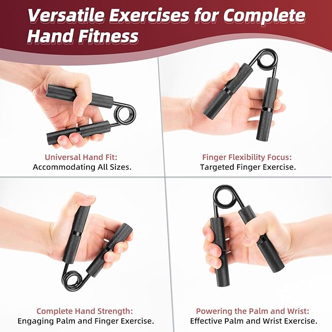 Hand Grip Strengthener Set, 6-Pack 50LB to 300LB Hand Grips Finger Strengthener, Heavy-Duty Grip Strength Trainer with Protective Foam for Forearm Exercise, Hand Gripper, Hand Therapy, Ideal for Home Gym and Muscle Building