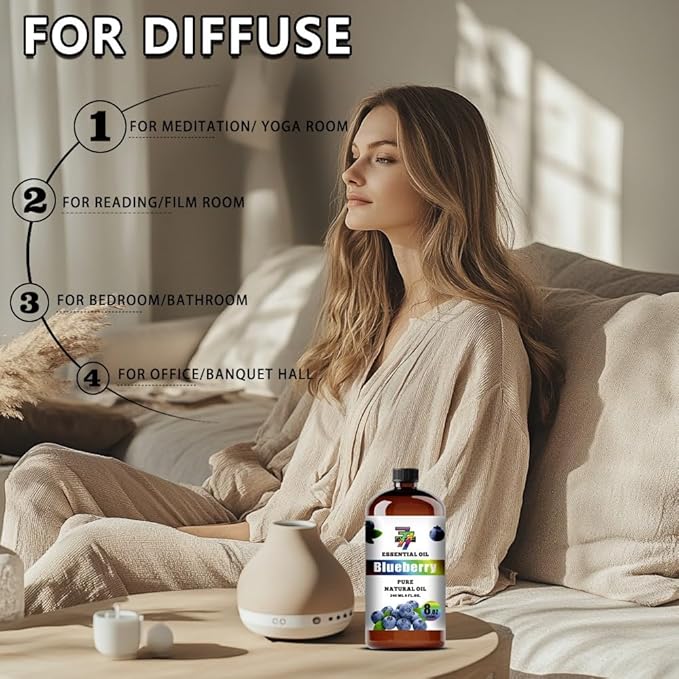 Blueberry Essential Oil (8 oz / 240 ml) – Blueberry Oils for diffusers, humidifiers, Home Baths, Cleaning Products, Yoga, DIY Soaps and DIY Scented Candles