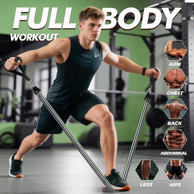 WHATAFIT Resistance Bands, Exercise Bands，Resistance Bands for Working Out, Work Out Bands with Handles for Men and Women Fitness, Strength Training Home Gym Equipment