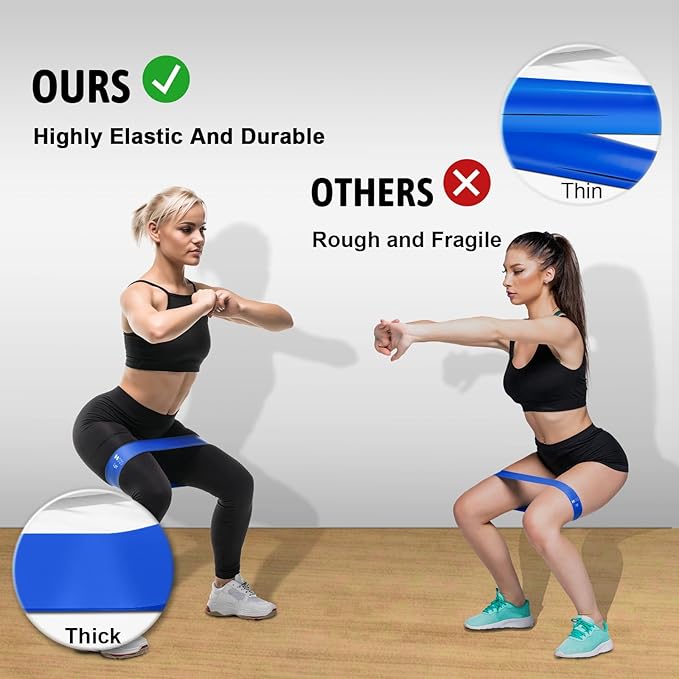 Resistance Bands for Working Out, Exercise Bands Resistance Bands Set with 5 Resistance Levels, Multi-Colored Workout Bands for Indoor & Outdoor Fitness, Leg Strength Training, Yoga