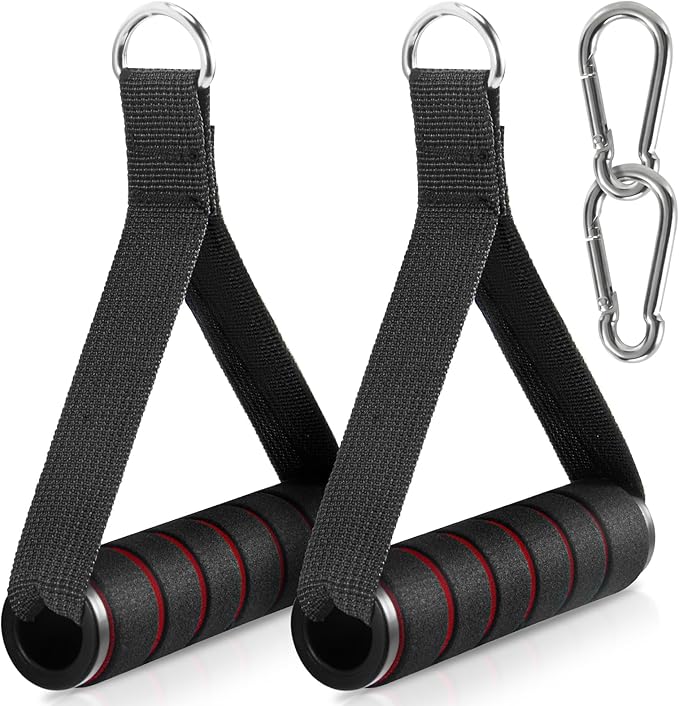 2 Pack Upgraded Exercise Handles, Gym Handle Equipment for Cable Machine Attachments, Strength Training Workout, Pilates, Home Gym, Resistance Bands, Heavy Duty Workout Accessories