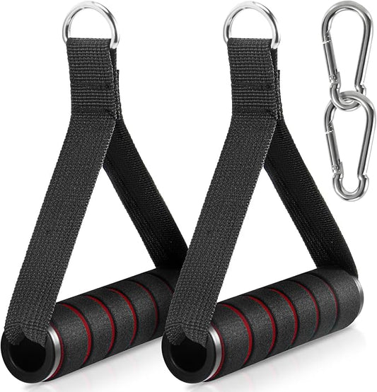 2 Pack Upgraded Exercise Handles, Gym Handle Equipment for Cable Machine Attachments, Strength Training Workout, Pilates, Home Gym, Resistance Bands, Heavy Duty Workout Accessories