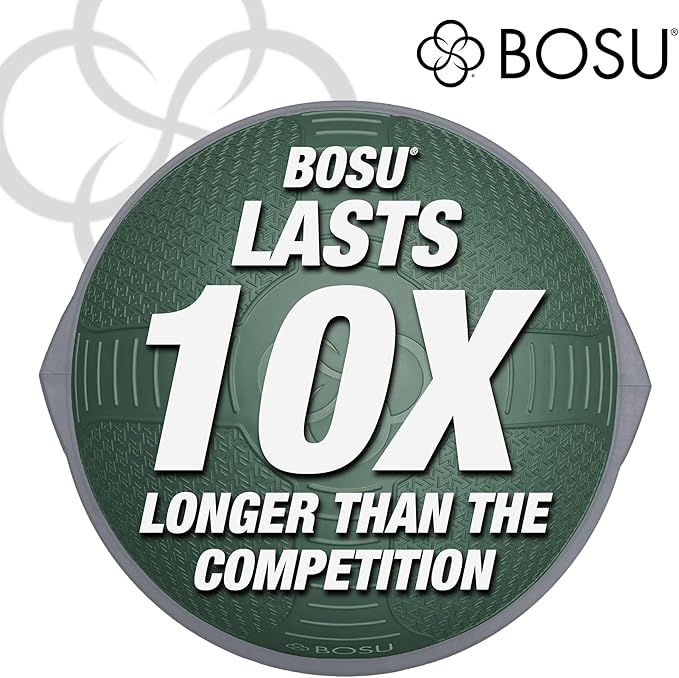 Bosu Half Ball Home Balance Exercise Trainer for Strength and Flexibility Workouts with Built to Last Burst Resistant Material and Hand Pump