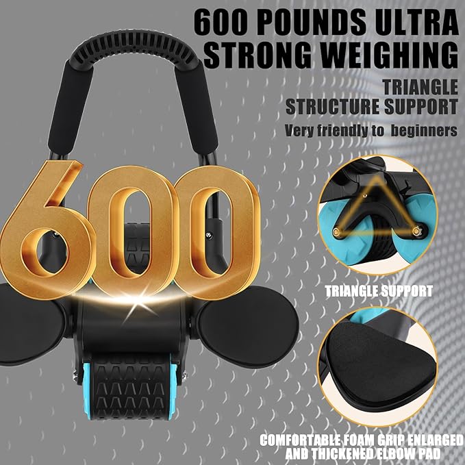 Uota Elbow Support Automatic Rebound Abdominal Wheel，Ab Roller for Abdominal Exercise Machine，Abs Workout Equipment，Dolly Core Strengthening Trainer Fitness Belly Training