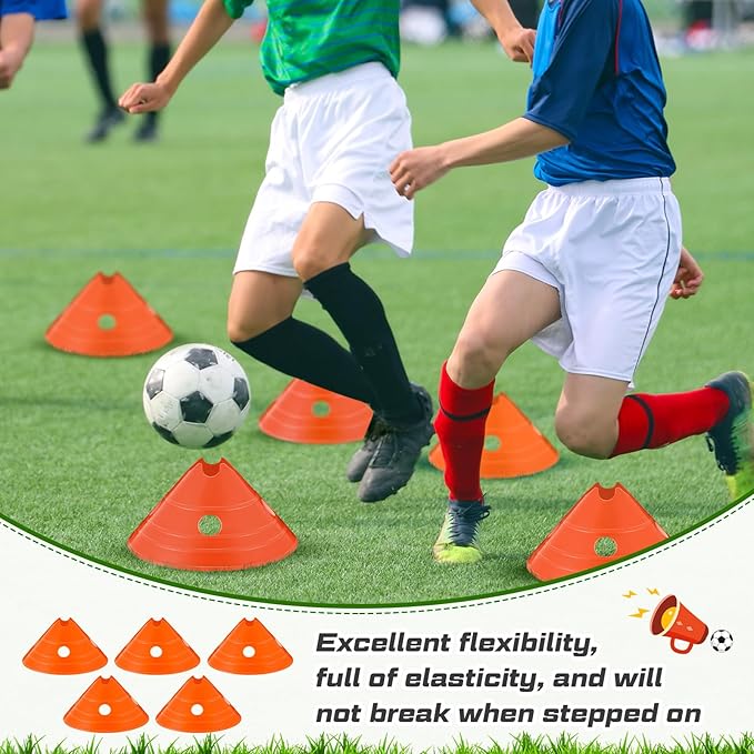 ShinyRelief Jumbo Disc Cones Jumbo Soccer Cones with Mesh Bag Giant Large Agility for Soccer Training Adult Sports