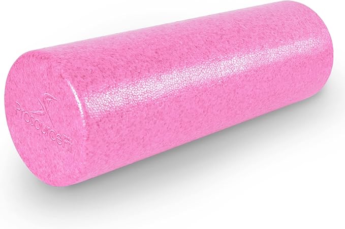 ProsourceFit High Density Foam Rollers 12 - inches Long, Firm Full Body Athletic Massage Tool for Back Stretching, Yoga, Pilates, Post Workout Muscle Recuperation, Black/Blue