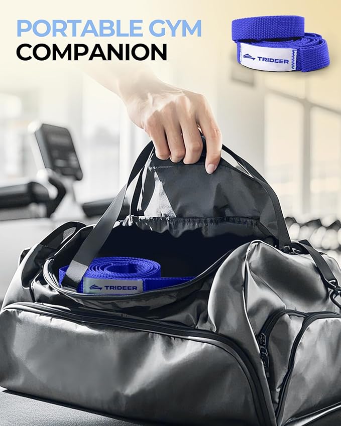 Trideer Stretching Strap Yoga Strap for Physical Therapy, 10 Loops Yoga Straps for Stretching, Non-Elastic Stretch Strap for Pilates, Exercise, Stretch Band for Women & Men