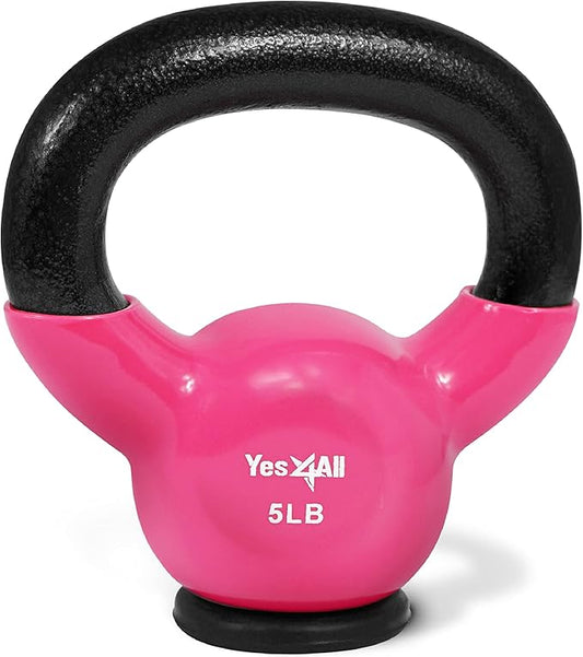 Yes4All Kettlebells Rubber Base, Kettlebell Set for Women, Strength Training Kettlebells Weights (10-65 lbs)