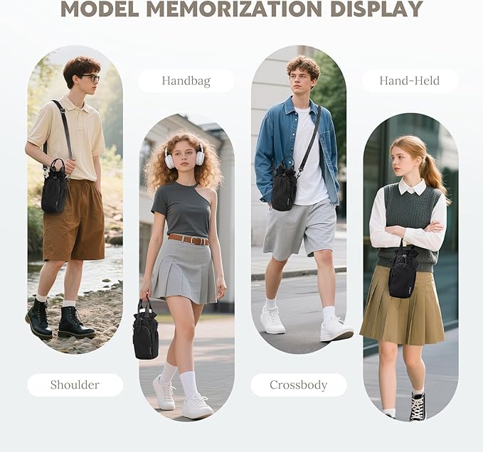 Large Water Bottle Bag for 32/40/42//64oz Water Bottle,Casual Drawstring Crossbody Water Cup Bag