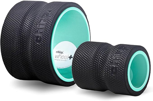 Chirp Wheel+ Foam Roller for Back Pain Relief, Muscle Therapy, and Deep Tissue Massage 4 and 6 Inch