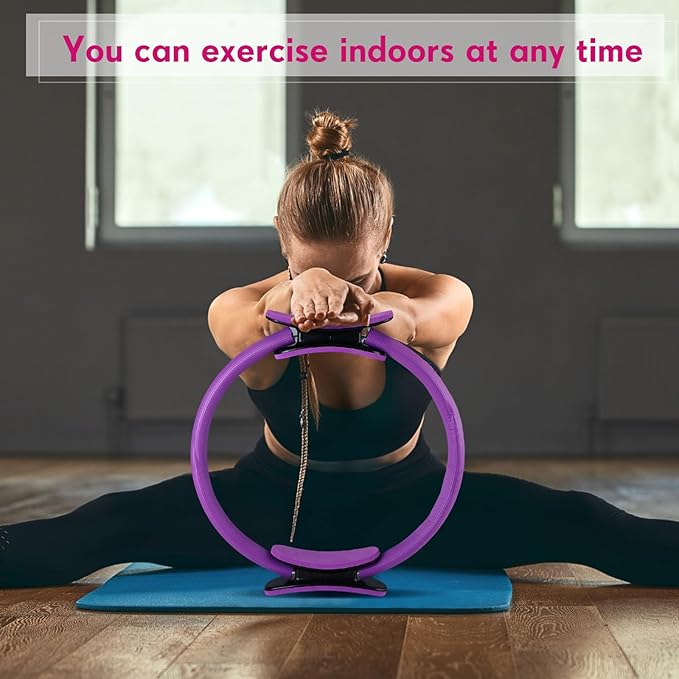 Syhood Pilates Ring 11. 81 Inch Pilates Circle Yoga Ring Magic Lightweight Flexible Workout Equipment for Fitness Physical Therapy Resistance Exercise Arms Legs