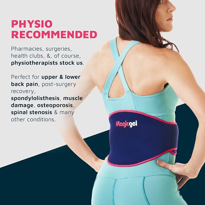 Magic Gel Ice Pack for Back Pain Relief | 2 Pack Reusable Lower Back Wrap for Hot or Cold Therapy | Relief for Lower Lumbar, Sciatic Nerve, Herniated or Degenerative Disc, Coccyx, Tailbone Pain