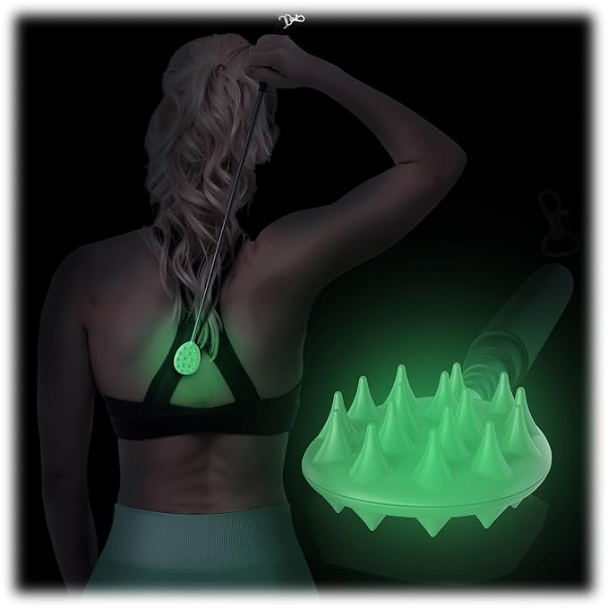 Cactus Scratcher Extendable Keychain Back Scratcher - 16" Long Stick Double Sided Retractable Scratching Tool for Hand, Neck, Head, and Body - Universal Gift for Family, Pets, and Friends, Glow