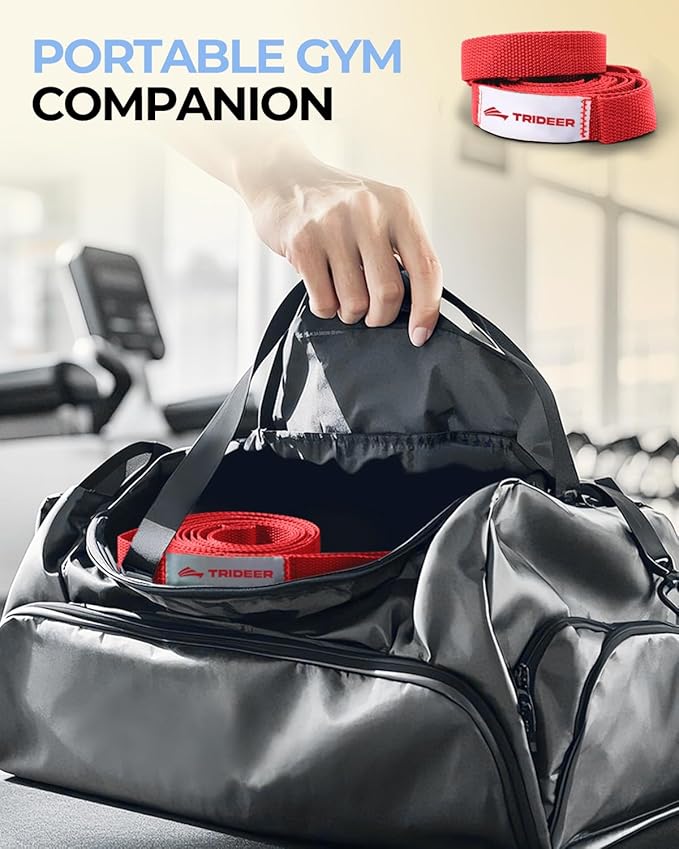 Trideer Stretching Strap Yoga Strap for Physical Therapy, 10 Loops Yoga Straps for Stretching, Non-Elastic Stretch Strap for Pilates, Exercise, Stretch Band for Women & Men