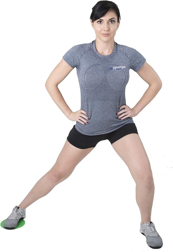 Synergee Core Sliders. Dual Sided Use on Carpet or Hardwood Floors. Abdominal Exercise Equipment