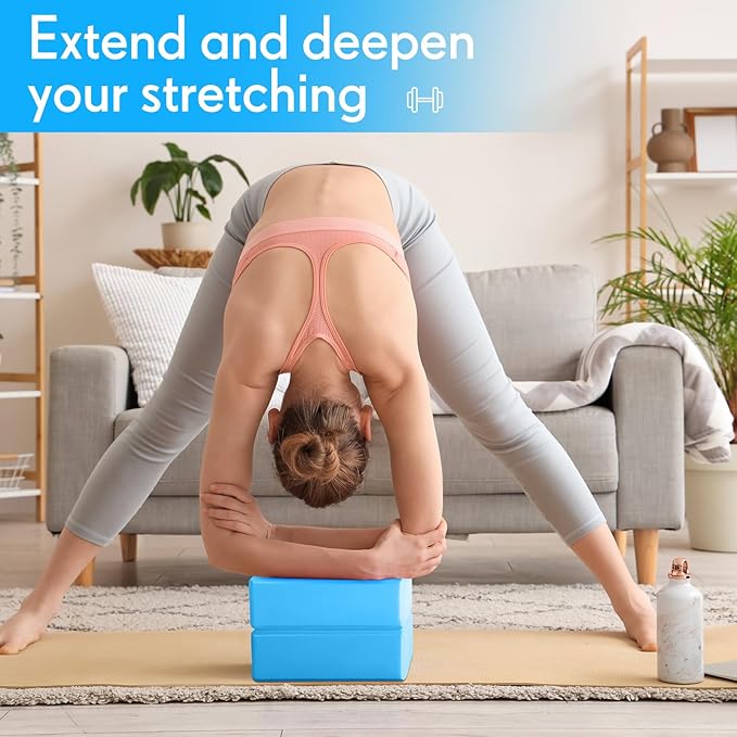 4 Pack Yoga Blocks Non Slip Pilates Brick Foam Blocks Pilates Dance Gymnastics Workout Fitness Props Tool for Stretching Meditation and Exercise